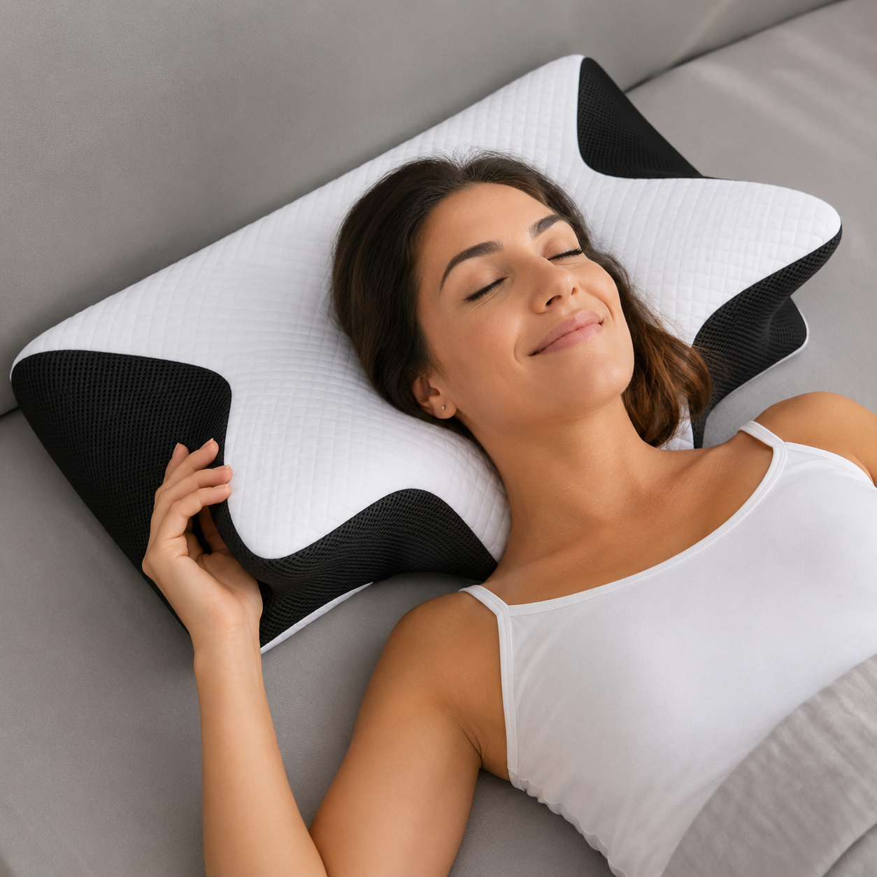 Almohada Cervical Ortopédica Ergonómica de Espuma Viscoelástica Premium