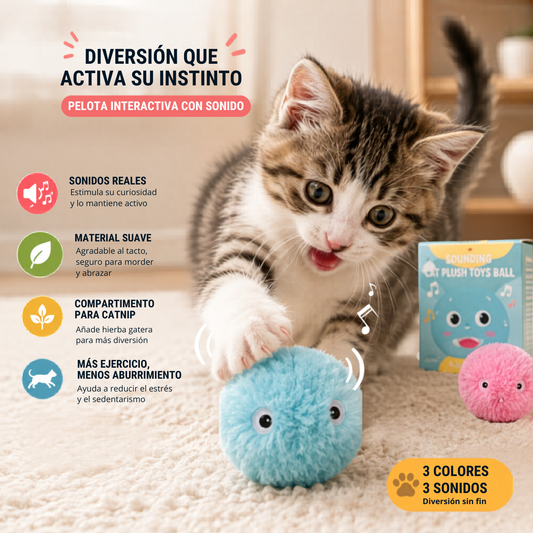 Pelotas Interactivas con Sonido para Gatos