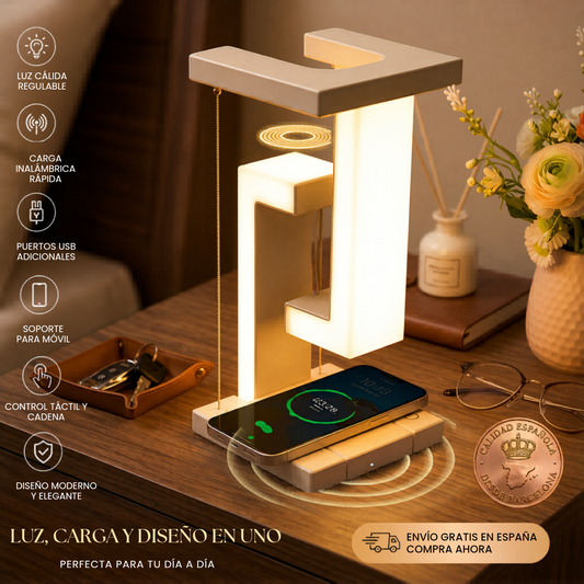 Lámpara LED flotante con carga inalámbrica