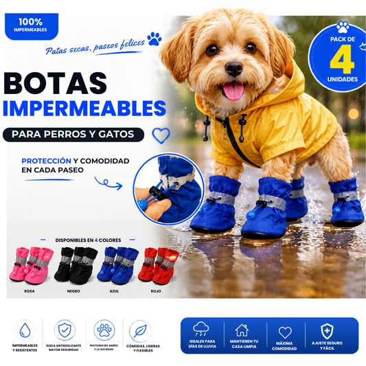 Botas Impermeables para Perros y Gatos – Protección Antideslizante