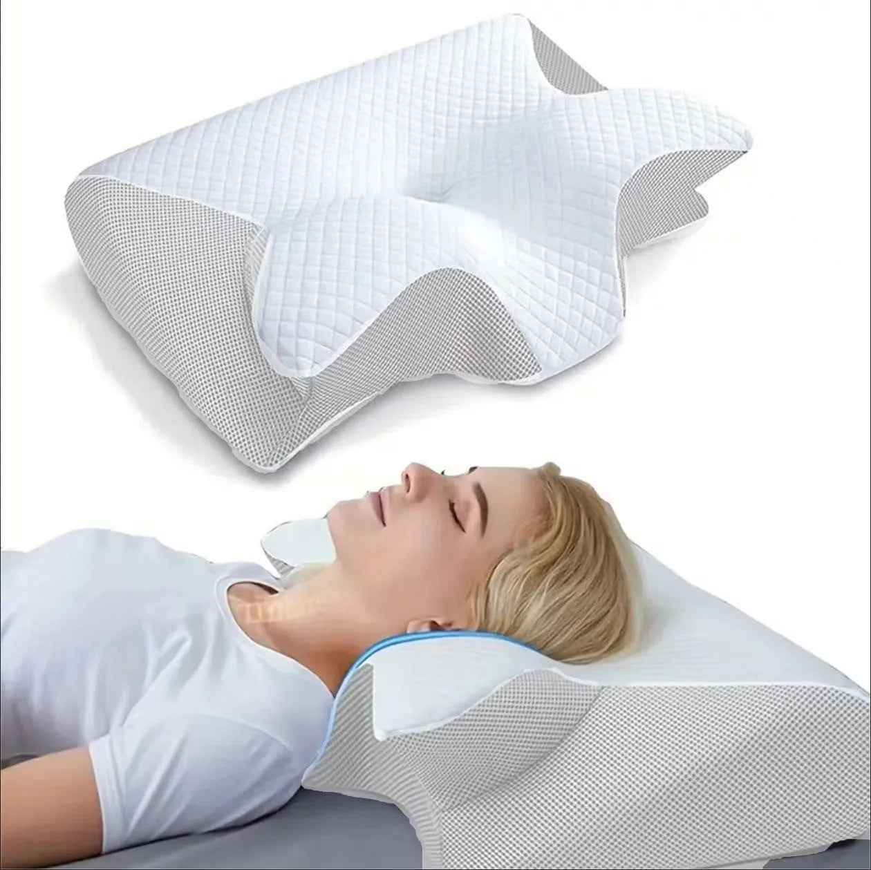 Almohada Cervical Ortopédica Ergonómica de Espuma Viscoelástica Premium