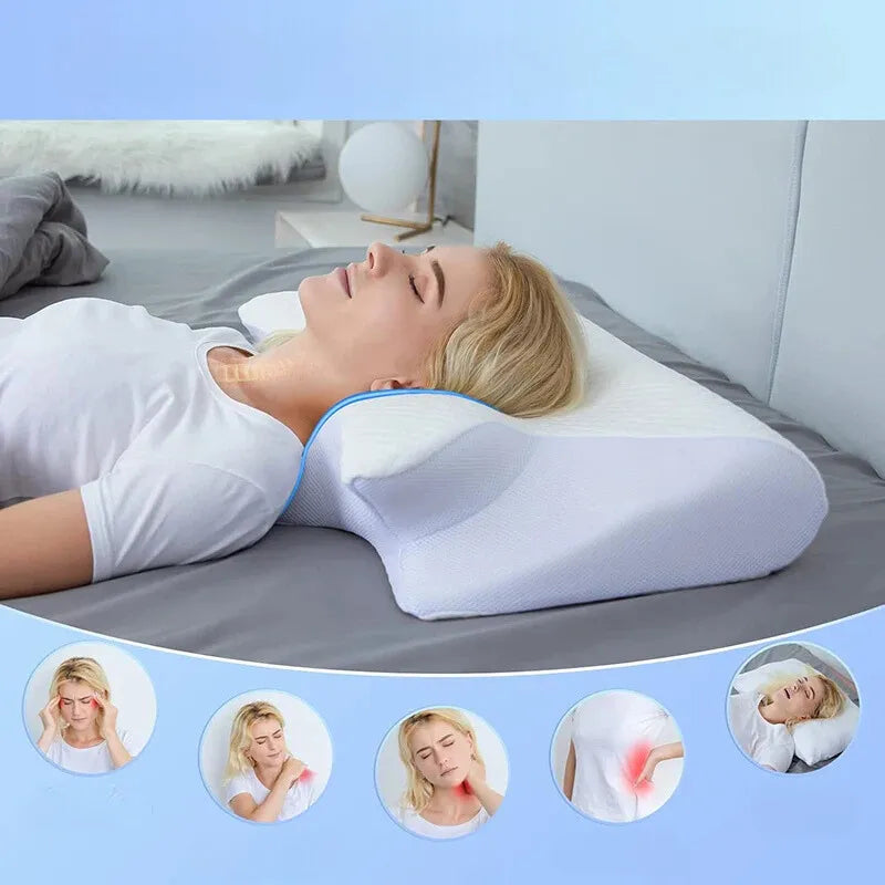 Almohada Cervical Ortopédica Ergonómica de Espuma Viscoelástica Premium